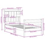 Casa si Gradina - Mobilier - Paturi si accesorii - Paturi - Pat cu biblioteca fara saltea, 90x200 cm, lemn masiv pin - Infinity.ro
