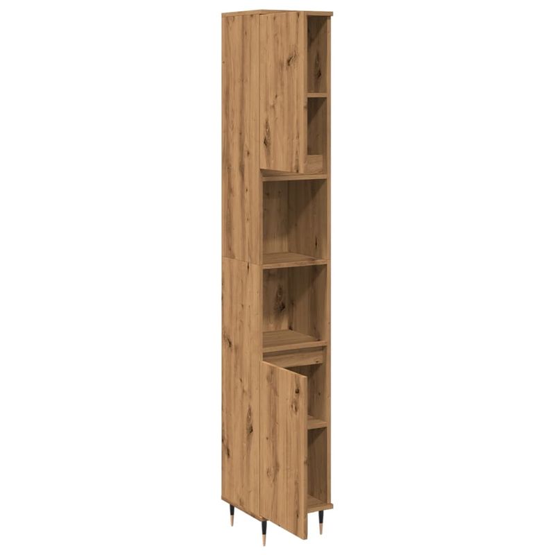 Casa si Gradina - Mobilier - Mobilier baie - Comode baie - Dulap de baie, stejar artizanal, 30x30x190 cm, lemn prelucrat - Infinity.ro