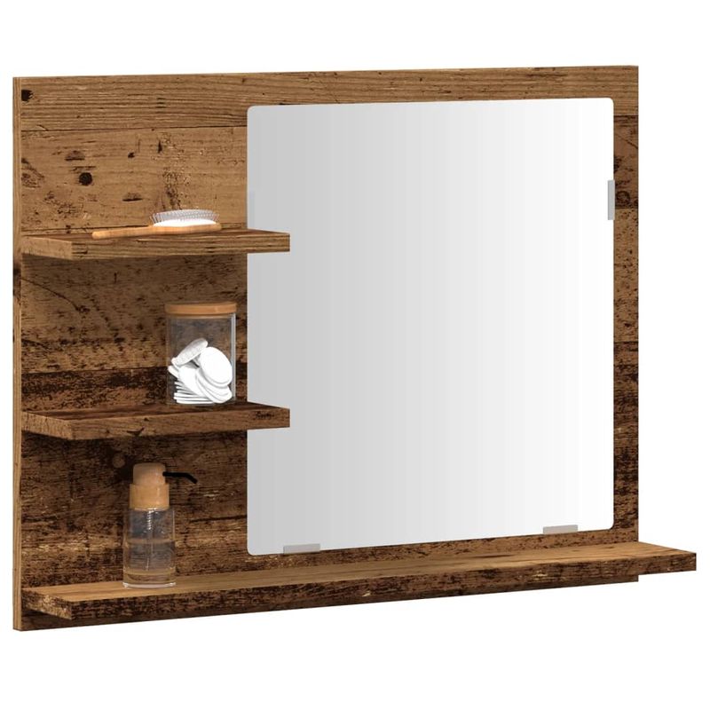 Casa si Gradina - Mobilier - Mobilier baie - Corpuri baie - Dulap cu oglinda de baie, lemn vechi, 60x10,5x45 cm - Infinity.ro