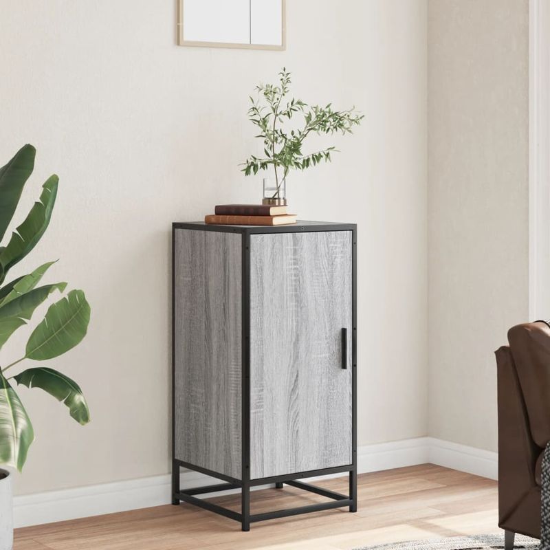 Casa si Gradina - Mobilier - Comode si corpuri - Comode - Dulap, gri sonoma, 35,5x35x76 cm, lemn prelucrat si metal - Infinity.ro