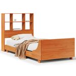 Casa si Gradina - Mobilier - Paturi si accesorii - Paturi - Cadru pat fara saltea, maro ceruit, 75x190 cm, lemn masiv pin - Infinity.ro