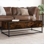 Casa si Gradina - Mobilier - Mese si birouri - Masute de cafea - Masuta de cafea stejar fumuriu 100x50x35cm lemn prelucrat/metal - Infinity.ro