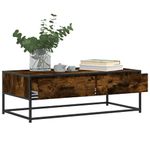 Casa si Gradina - Mobilier - Mese si birouri - Masute de cafea - Masuta de cafea stejar fumuriu 100x50x35cm lemn prelucrat/metal - Infinity.ro