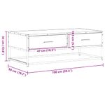Casa si Gradina - Mobilier - Mese si birouri - Masute de cafea - Masuta de cafea stejar fumuriu 100x50x35cm lemn prelucrat/metal - Infinity.ro