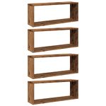 Casa si Gradina - Mobilier - Biblioteci si rafturi - Rafturi - Rafturi perete cub 4 buc. lemn vechi 60x15x23cm, lemn prelucrat - Infinity.ro