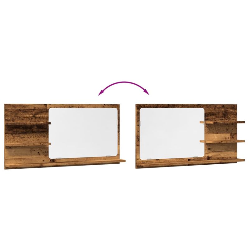 Casa si Gradina - Mobilier - Mobilier baie - Corpuri baie - Dulap baie cu oglinda, lemn vechi, 90x11x45 cm, lemn prelucrat - Infinity.ro