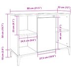 Casa si Gradina - Mobilier - Comode si corpuri - Masute de toaleta - Dulap de chiuveta stejar artizanal, 80x33x60 cm, lemn prelucrat - Infinity.ro
