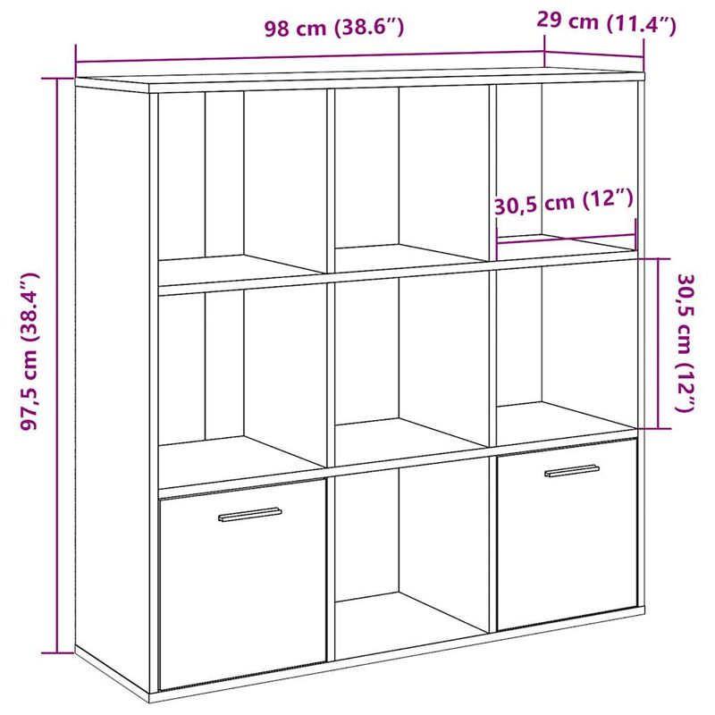 Casa si Gradina - Mobilier - Biblioteci si rafturi - Biblioteci - Biblioteca, stejar artizanal, 98x29x97,5 cm, lemn prelucrat - Infinity.ro