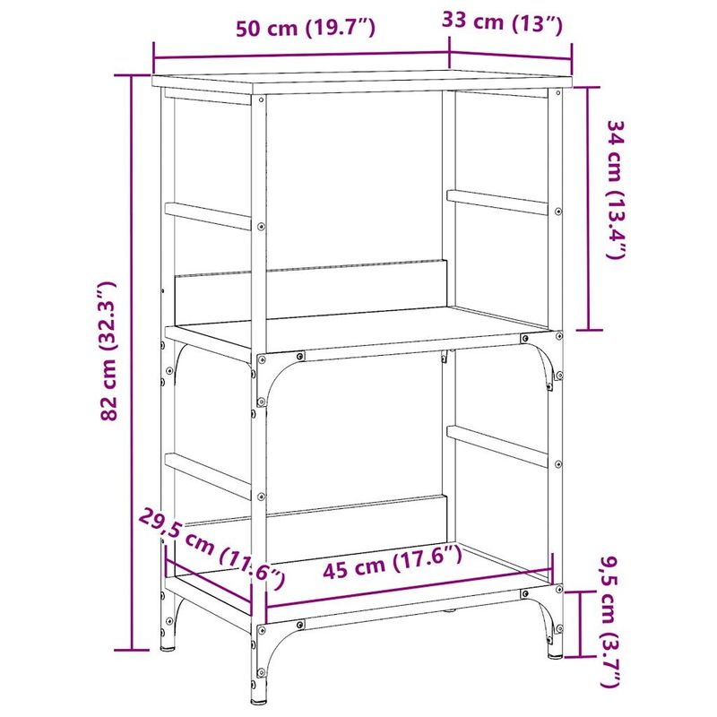 Casa si Gradina - Mobilier - Biblioteci si rafturi - Biblioteci - Biblioteca, stejar artizanal, 50x33x82 cm, lemn prelucrat - Infinity.ro