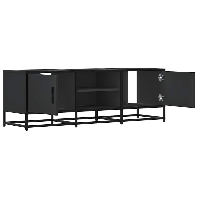 Casa si Gradina - Mobilier - Comode si corpuri - Comode - Dulap TV, negru, 120x35x41 cm, lemn prelucrat si metal - Infinity.ro