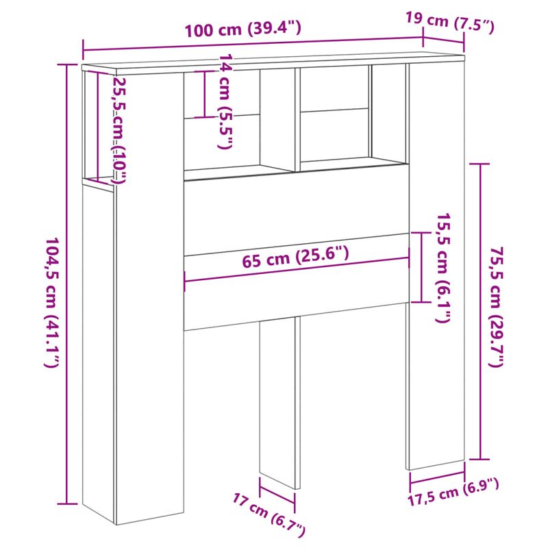Casa si Gradina - Mobilier - Dulapuri si sifoniere - Dulapuri - Tablie pat dulap stejar artizanal 100x19x104,5cm lemn prelucrat - Infinity.ro
