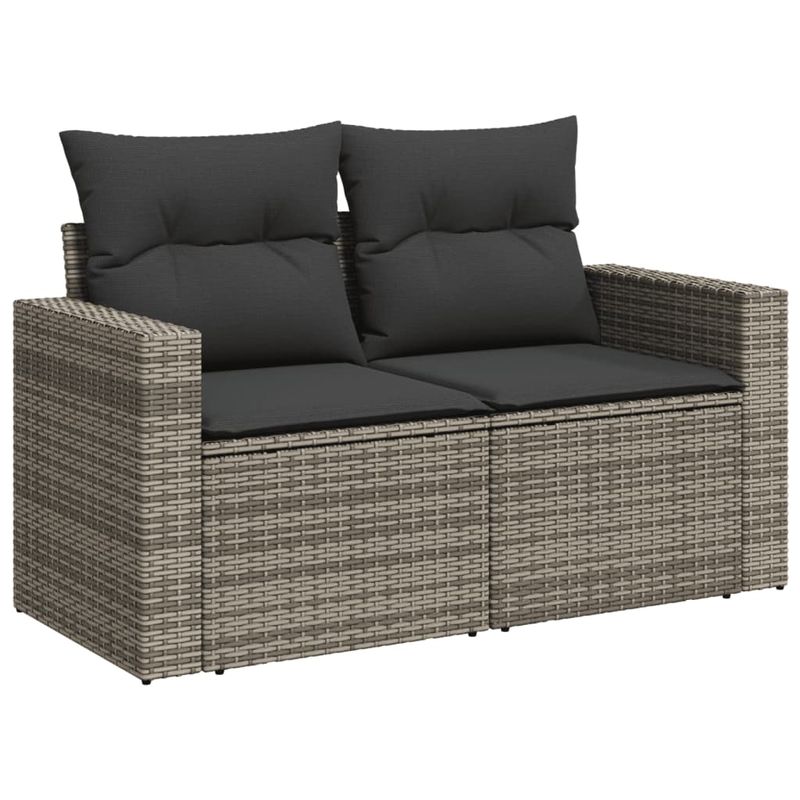 Casa si Gradina - Gradina si terasa - Mobilier exterior - Seturi mobila gradina - Set mobilier gradina cu perne, 6 piese, gri, poliratan - Infinity.ro