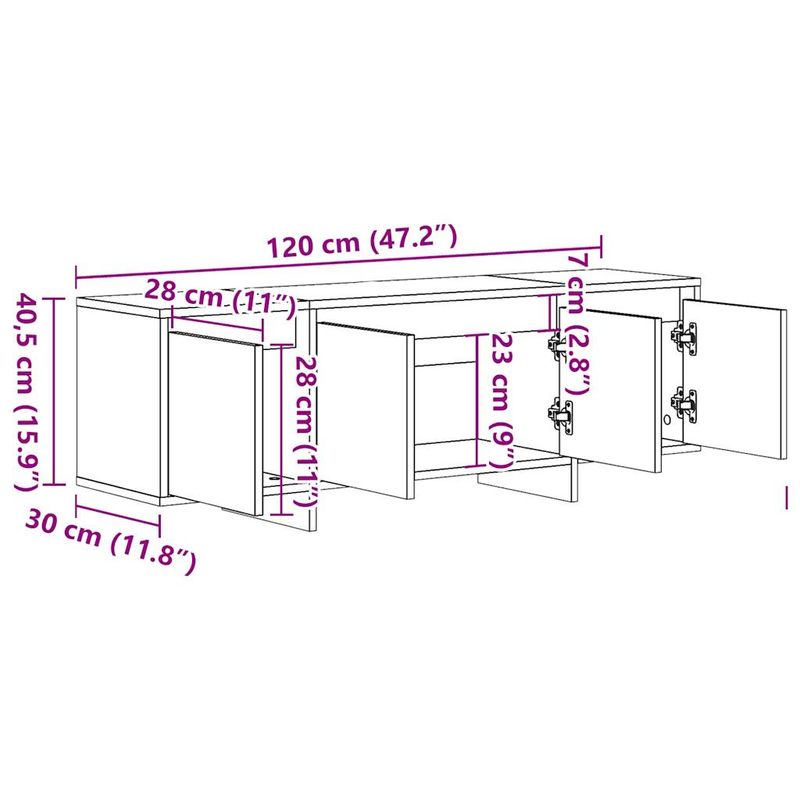 Casa si Gradina - Mobilier - Comode si corpuri - Comode - Comoda TV, lemn vechi, 120x30x40,5 cm, lemn prelucrat - Infinity.ro