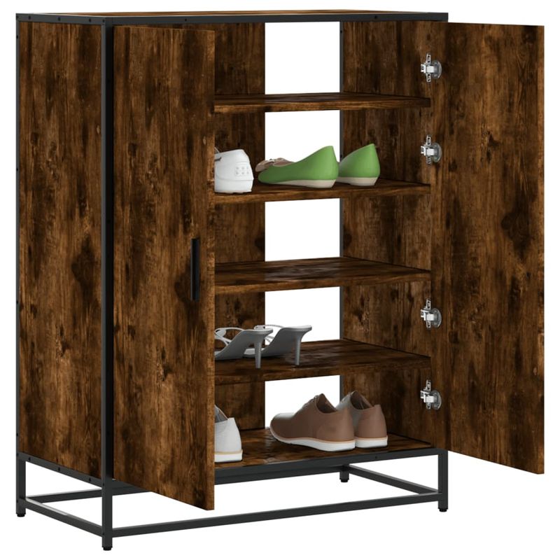 Casa si Gradina - Mobilier - Organizare si depozitare - Organizator incaltaminte - Pantofar, stejar fumuriu, 75x38x97,5 cm, lemn prelucrat/metal - Infinity.ro