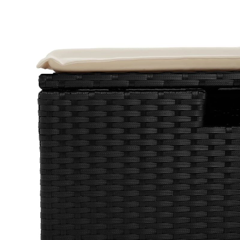 Casa si Gradina - Gradina si terasa - Mobilier exterior - Seturi mobila gradina - Set mobilier de gradina cu perne, 4 piese, negru, poliratan - Infinity.ro