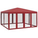 Casa si Gradina - Gradina si terasa - Umbrele si pavilioane - Pavilioane - Cort de petrecere cu 8 pereti din plasa, rosu, 4x4 m, HDPE - Infinity.ro