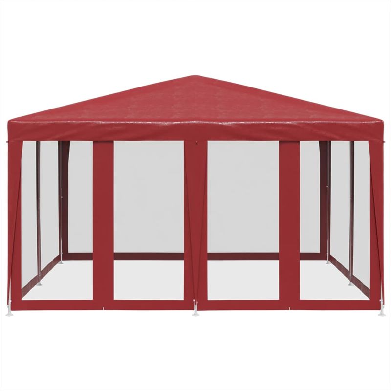 Casa si Gradina - Gradina si terasa - Umbrele si pavilioane - Pavilioane - Cort de petrecere cu 8 pereti din plasa, rosu, 4x4 m, HDPE - Infinity.ro