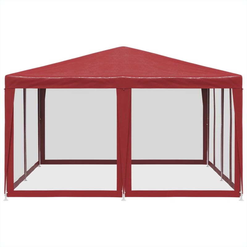 Casa si Gradina - Gradina si terasa - Umbrele si pavilioane - Pavilioane - Cort de petrecere cu 8 pereti din plasa, rosu, 4x4 m, HDPE - Infinity.ro