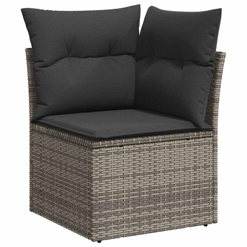 Casa si Gradina - Gradina si terasa - Mobilier exterior - Seturi mobila gradina - Set canapele de gradina, 9 piese, cu perne, gri, poliratan - Infinity.ro