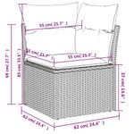 Casa si Gradina - Gradina si terasa - Mobilier exterior - Seturi mobila gradina - Set canapele de gradina, 9 piese, cu perne, gri, poliratan - Infinity.ro