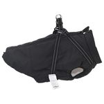 Petshop - Articole imbracaminte - Haine animale - Haina caini cu ham impermeabila reflectorizanta, negru, 4XL - Infinity.ro