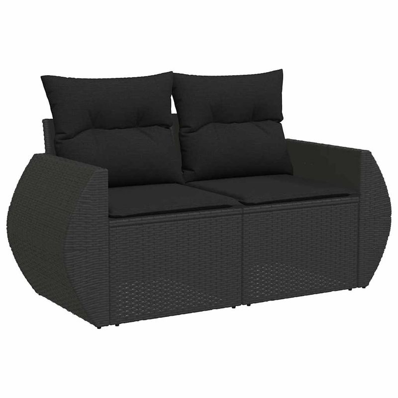 Casa si Gradina - Gradina si terasa - Mobilier exterior - Seturi mobila gradina - Set mobilier de gradina cu perne, 5 piese, negru, poliratan - Infinity.ro