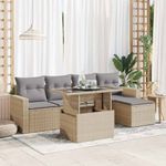 Casa si Gradina - Gradina si terasa - Mobilier exterior - Seturi mobila gradina - Set canapele de gradina cu perne, 6 piese, bej, poliratan - Infinity.ro