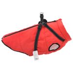 Petshop - Articole imbracaminte - Haine animale - Haina caini cu ham impermeabila reflectorizanta, rosu, 6XL - Infinity.ro
