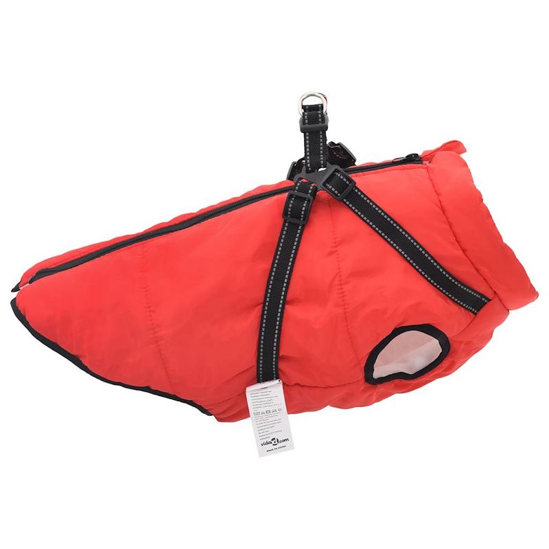 Petshop - Articole imbracaminte - Haine animale - Haina caini cu ham impermeabila reflectorizanta, rosu, 6XL - Infinity.ro