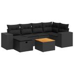Casa si Gradina - Gradina si terasa - Mobilier exterior - Seturi mobila gradina - Set canapele de gradina cu perne, 7 piese, negru, poliratan - Infinity.ro