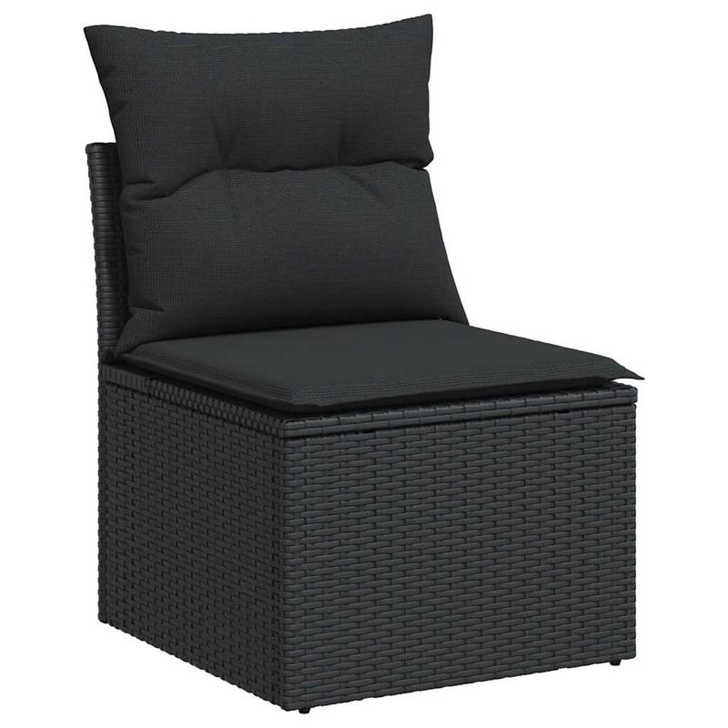 Casa si Gradina - Gradina si terasa - Mobilier exterior - Seturi mobila gradina - Set canapele de gradina cu perne, 7 piese, negru, poliratan - Infinity.ro