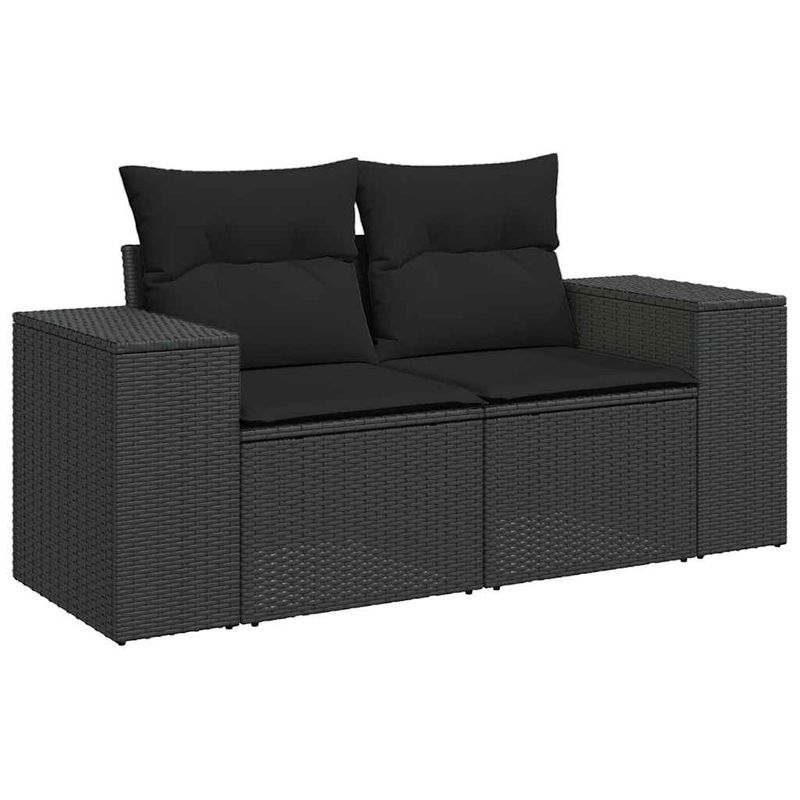 Casa si Gradina - Gradina si terasa - Mobilier exterior - Seturi mobila gradina - Set canapele de gradina cu perne, 7 piese, negru, poliratan - Infinity.ro