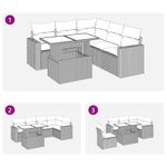 Casa si Gradina - Gradina si terasa - Mobilier exterior - Seturi mobila gradina - Set mobilier gradina cu perne, 6 piese, gri, poliratan - Infinity.ro