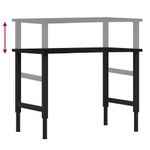 Casa si Gradina - Constructii - Scule de mana si unelte - Mese si bancuri de lucru - Banc lucru maro 100x60x(71,5-98) cm lemn masiv stejar, black and dark brown - Infinity.ro