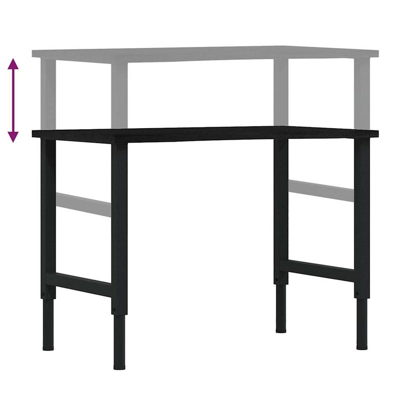 Casa si Gradina - Constructii - Scule de mana si unelte - Mese si bancuri de lucru - Banc lucru maro 100x60x(71,5-98) cm lemn masiv stejar, black and dark brown - Infinity.ro