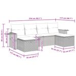 Casa si Gradina - Gradina si terasa - Mobilier exterior - Seturi mobila gradina - Set mobilier de gradina cu perne, 6 piese, negru, poliratan - Infinity.ro
