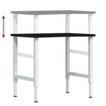 Casa si Gradina - Constructii - Scule de mana si unelte - Mese si bancuri de lucru - Banc lucru maro 80x60x(71,5-98) cm lemn masiv stejar, alb și maro închis - Infinity.ro