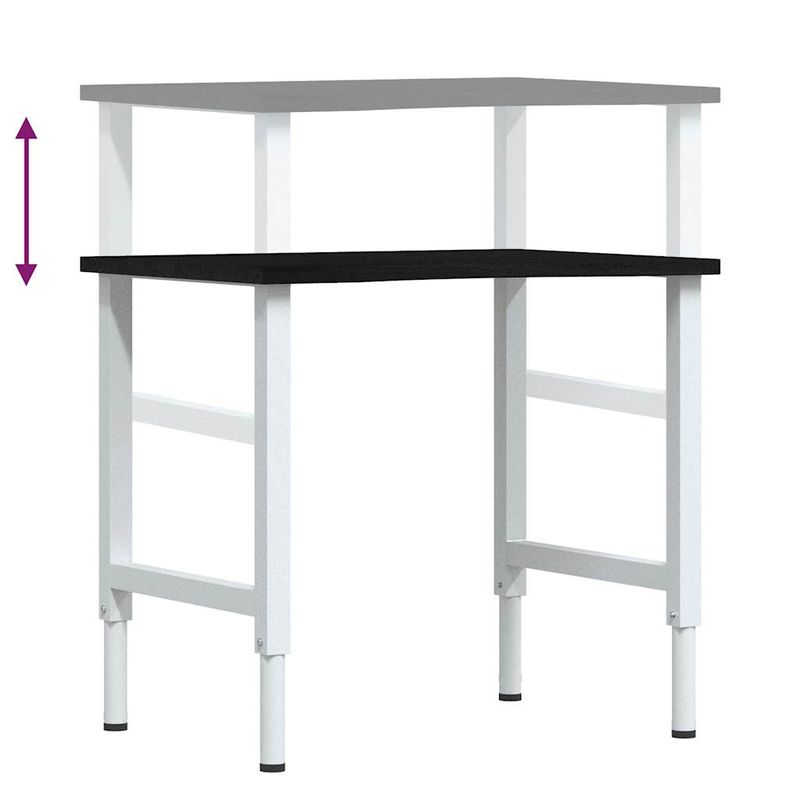 Casa si Gradina - Constructii - Scule de mana si unelte - Mese si bancuri de lucru - Banc lucru maro 80x60x(71,5-98) cm lemn masiv stejar, alb și maro închis - Infinity.ro