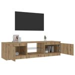 Casa si Gradina - Mobilier - Comode si corpuri - Comode - Dulap TV cu LED stejar artizanal 140x40x35,5 cm lemn prelucrat - Infinity.ro
