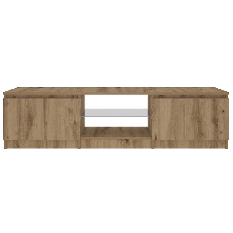 Casa si Gradina - Mobilier - Comode si corpuri - Comode - Dulap TV cu LED stejar artizanal 140x40x35,5 cm lemn prelucrat - Infinity.ro