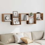 Casa si Gradina - Mobilier - Biblioteci si rafturi - Rafturi - Raft cubic perete cu 5 compartimente lemn vechi lemn prelucrat - Infinity.ro