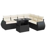 Casa si Gradina - Gradina si terasa - Mobilier exterior - Seturi mobila gradina - Set canapele de gradina cu perne, 7 piese, negru, poliratan - Infinity.ro