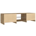 Casa si Gradina - Mobilier - Comode si corpuri - Comode - Dulap TV cu LED stejar artizanal 140x40x35,5 cm lemn prelucrat - Infinity.ro