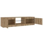 Casa si Gradina - Mobilier - Comode si corpuri - Comode - Dulap TV cu LED stejar artizanal 140x40x35,5 cm lemn prelucrat - Infinity.ro