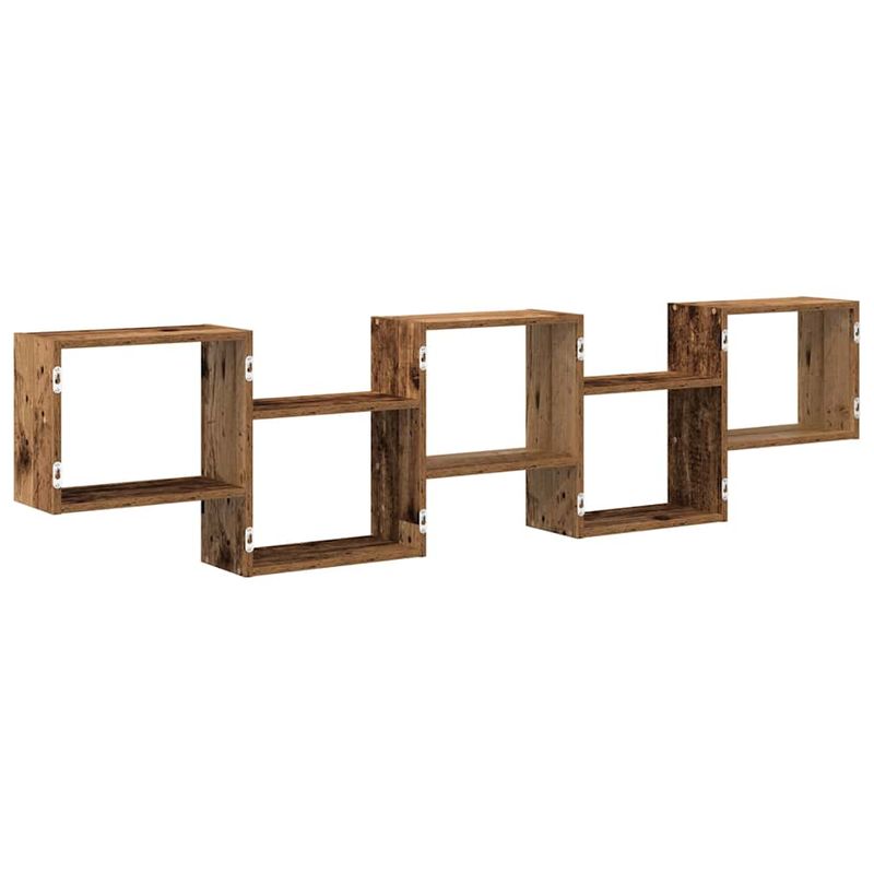 Casa si Gradina - Mobilier - Biblioteci si rafturi - Rafturi - Raft cubic perete cu 5 compartimente lemn vechi lemn prelucrat - Infinity.ro