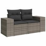 Casa si Gradina - Gradina si terasa - Mobilier exterior - Seturi mobila gradina - Set mobilier gradina cu perne, 6 piese, gri, poliratan - Infinity.ro
