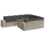 Casa si Gradina - Gradina si terasa - Mobilier exterior - Seturi mobila gradina - Set canapele de gradina cu perne, 11 piese, gri, poliratan - Infinity.ro