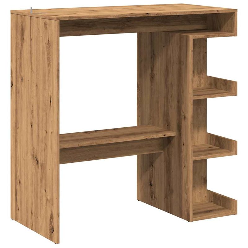 Casa si Gradina - Mobilier - Mese si birouri - Mese bucatarie si dining - Masa bar cu raft de depozitare Stejar artizanal 100x50x101,5cm - Infinity.ro