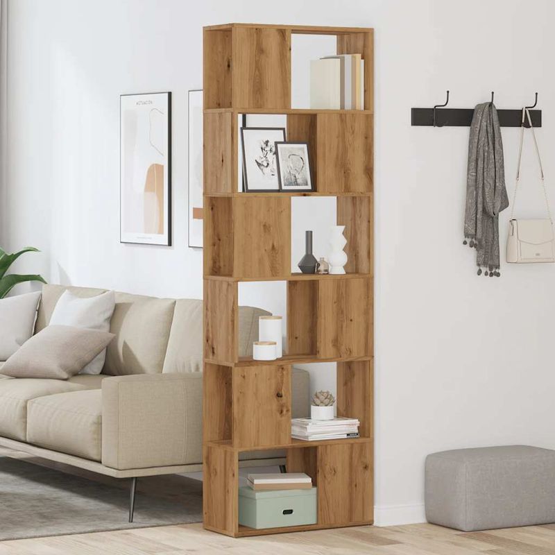 Casa si Gradina - Mobilier - Biblioteci si rafturi - Biblioteci - Biblioteca/Separator de camera, Stejar artizanal, 60x24x186 cm - Infinity.ro