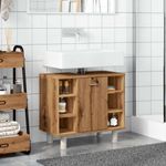 Casa si Gradina - Mobilier - Mobilier baie - Comode baie - Dulap pentru baie stejar artizanal, 60x32x53,5cm lemn prelucrat - Infinity.ro